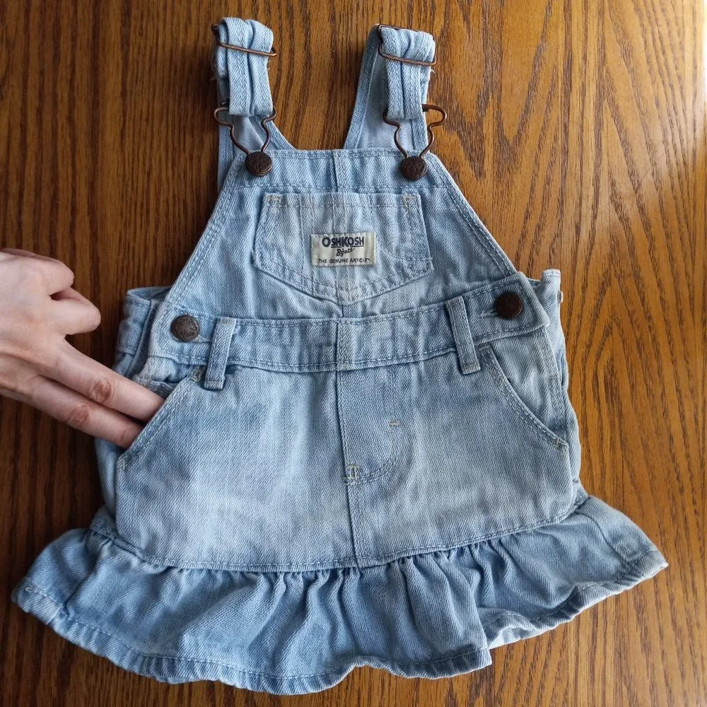 Denim Skirtall Skirt Overalls Classic Retro Cottagecore Size 9 month